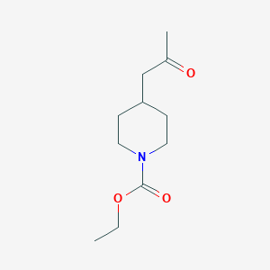 molecular formula C11H19NO3 B178357 Ethyl 4-acetonyl-1-piperidinecarboxylate CAS No. 106140-40-3