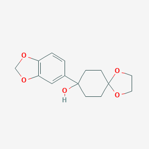 molecular formula C15H18O5 B178395 8-(Benzo[d][1,3]dioxol-5-yl)-1,4-dioxaspiro[4.5]decan-8-ol CAS No. 150019-56-0