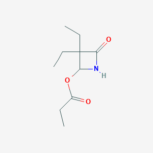 molecular formula C10H17NO3 B178407 3,3-Diethyl-4-oxoazetidin-2-yl propionate CAS No. 142935-44-2