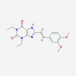 molecular formula C19H22N4O4 B178417 (E)-8-(3,4-Dimethoxystyryl)-1,3-diethyl-1H-purine-2,6(3H,7H)-dione CAS No. 155270-98-7