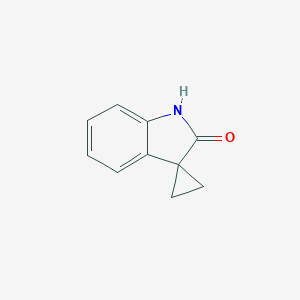 molecular formula C10H9NO B178442 Spiro[cyclopropane-1,3'-indolin]-2'-one CAS No. 13861-75-1