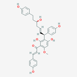 molecular formula C35H34O8 B178460 (E)-1-[2,4-二羟基-3-[(E,1S,5S)-5-羟基-1,7-双(4-羟基苯基)庚-2-烯基]-6-甲氧基苯基]-3-(4-羟基苯基)丙-2-烯-1-酮 CAS No. 164991-53-1
