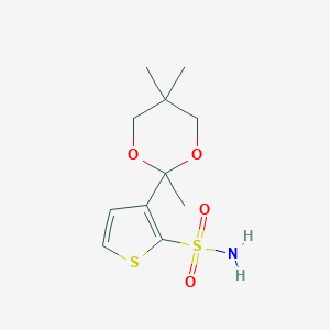 molecular formula C11H17NO4S2 B178477 3-(2,5,5-Trimethyl-1,3-dioxan-2-yl)thiophene-2-sulfonamide CAS No. 138890-87-6