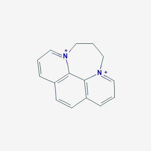 molecular formula C15H14N2.2Br B178478 6,7-Dihydro-5H-(1,4)diazepino(1,2,3,4-lmn)-1,10-phenanthrolinediium CAS No. 15302-99-5