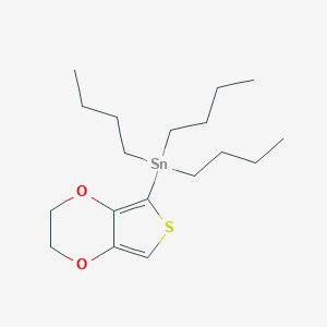 molecular formula C18H32O2SSn B178495 三丁基（2,3-二氢噻吩并[3,4-b][1,4]二氧杂环-5-基）锡烷 CAS No. 175922-79-9