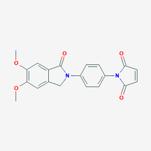 molecular formula C20H16N2O5 B178515 N-[4-(5,6-Dimethoxy-N-phthalimidinyl)phenyl]maleimide CAS No. 143503-03-1