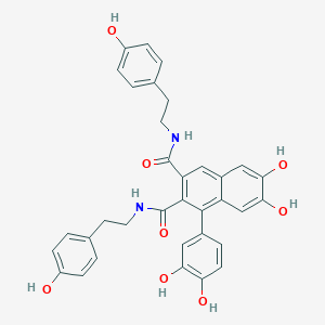 molecular formula C34H30N2O8 B178612 Cannabisin A CAS No. 130508-46-2
