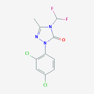 molecular formula C10H7Cl2F2N3O B178622 2-(2,4-Dichlorophenyl)-4-(difluoromethyl)-5-methyl-1,2,4-triazol-3-one CAS No. 111992-16-6