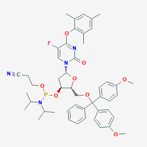 molecular formula C48H56FN4O8P B178664 3-[[(2R,3S,5R)-2-[[Bis(4-methoxyphenyl)-phenylmethoxy]methyl]-5-[5-fluoro-2-oxo-4-(2,4,6-trimethylphenoxy)pyrimidin-1-yl]oxolan-3-yl]oxy-[di(propan-2-yl)amino]phosphanyl]oxypropanenitrile CAS No. 198080-36-3