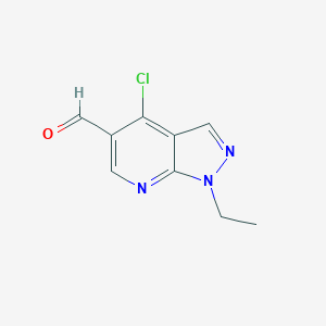 molecular formula C9H8ClN3O B178677 4-chloro-1-ethyl-1H-pyrazolo[3,4-b]pyridine-5-carbaldehyde CAS No. 106447-88-5