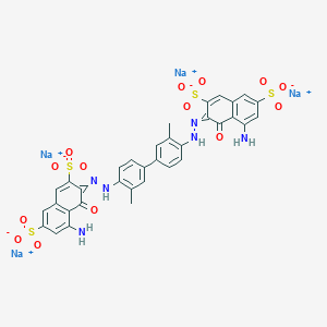Tetrasodium;5-amino-3-[[4-[4-[2-(8-amino-1-oxo-3,6-disulfonatonaphthalen-2-ylidene)hydrazinyl]-3-methylphenyl]-2-methylphenyl]hydrazinylidene]-4-oxonaphthalene-2,7-disulfonate