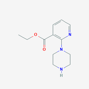 molecular formula C12H17N3O2 B178754 Ethyl 2-(piperazin-1-yl)nicotinate CAS No. 154315-70-5