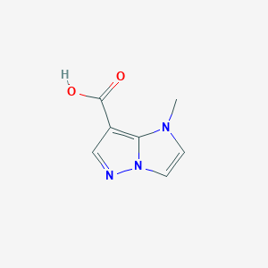 molecular formula C7H7N3O2 B178762 1-Methyl-1H-imidazo[1,2-b]pyrazole-7-carboxylic acid CAS No. 135830-16-9