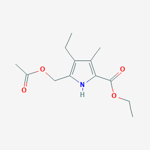 molecular formula C13H19NO4 B178790 ethyl 5-[(acetyloxy)methyl]-4-ethyl-3-methyl-1H-pyrrole-2-carboxylate CAS No. 100619-73-6