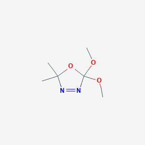 molecular formula C6H12N2O3 B178877 1,3,4-Oxadiazole, 2,5-dihydro-2,2-dimethoxy-5,5-dimethyl- CAS No. 138723-90-7