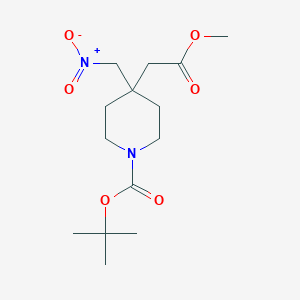 Tert-butyl 4-(2-methoxy-2-oxoethyl)-4-(nitromethyl)piperidine-1-carboxylate