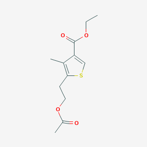 molecular formula C12H16O4S B179067 Ethyl 5-(2-acetoxyethyl)-4-methylthiophene-3-carboxylate CAS No. 19156-47-9