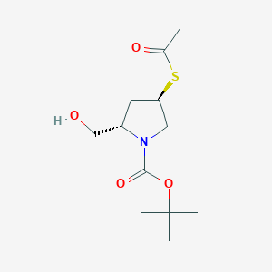 molecular formula C12H21NO4S B179131 (2S,4R)-Tert-butyl 4-(acetylthio)-2-(hydroxymethyl)pyrrolidine-1-carboxylate CAS No. 148017-39-4