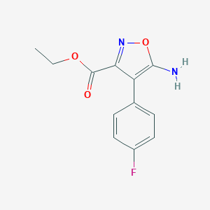molecular formula C12H11FN2O3 B179176 Ethyl 5-amino-4-(4-fluorophenyl)isoxazole-3-carboxylate CAS No. 127919-68-0