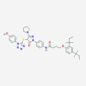 molecular formula C40H50N8O4S B017928 4-[2,4-bis(2-methylbutan-2-yl)phenoxy]-N-[4-[4-[1-(4-hydroxyphenyl)tetrazol-5-yl]sulfanyl-5-oxo-3-pyrrolidin-1-yl-4H-pyrazol-1-yl]phenyl]butanamide CAS No. 107047-28-9