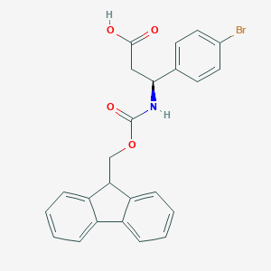 molecular formula C24H20BrNO4 B179281 (S)-3-((((9H-Fluoren-9-yl)methoxy)carbonyl)amino)-3-(4-bromophenyl)propanoic acid CAS No. 220497-68-7