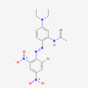 molecular formula C18H19BrN6O5 B179287 Acetamide, N-[2-[(2-bromo-4,6-dinitrophenyl)azo]-5-(diethylamino)phenyl]- CAS No. 52697-38-8
