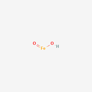 molecular formula FeO2H<br>FeHO2 B179302 Goethite (Fe(OH)O) CAS No. 12181-28-1