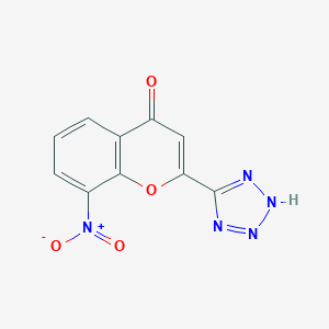 molecular formula C10H5N5O4 B179325 8-Nitro-4-oxo-2-(5-1H-tetrazolyl)-4H-1-benzopyran CAS No. 141283-42-3
