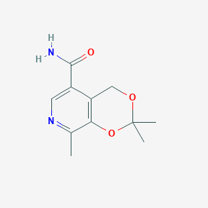 molecular formula C11H14N2O3 B179356 2,2,8-Trimethyl-4H-[1,3]dioxino[4,5-c]pyridine-5-carboxamide CAS No. 1626-11-5