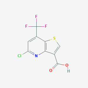 molecular formula C9H3ClF3NO2S B179358 5-Chloro-7-(trifluoromethyl)thieno[3,2-b]pyridine-3-carboxylic acid CAS No. 680210-98-4