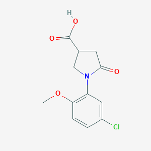 molecular formula C12H12ClNO4 B179359 1-(5-Chloro-2-methoxyphenyl)-5-oxopyrrolidine-3-carboxylic acid CAS No. 63675-21-8