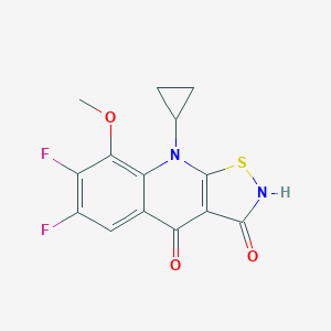 molecular formula C14H10F2N2O3S B179362 9-Cyclopropyl-6,7-difluoro-8-methoxyisothiazolo[5,4-b]quinoline-3,4(2h,9h)-dione CAS No. 922491-07-4