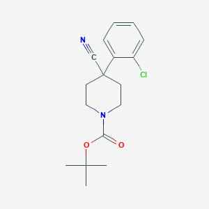 molecular formula C17H21ClN2O2 B179382 Tert-butyl 4-(2-chlorophenyl)-4-cyanopiperidine-1-carboxylate CAS No. 186347-31-9
