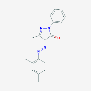 molecular formula C18H18N4O B179387 4-[(2,4-Dimethylphenyl)azo]-2,4-dihydro-5-methyl-2-phenyl-3h-pyrazol-3-one CAS No. 6407-78-9