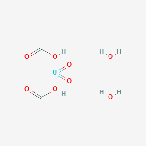 molecular formula C4H6O6U2H2O B179391 Uranium, bis(acetato)dioxo-, dihydrate CAS No. 6159-44-0