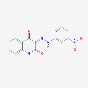 molecular formula C16H12N4O4 B179427 2(1H)-Quinolinone, 4-hydroxy-1-methyl-3-[(3-nitrophenyl)azo]- CAS No. 6439-53-8