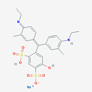 molecular formula C25H27N2O7S2Na B179442 Sodium hydrogen 4-[[4-(ethylamino)-m-tolyl][4-(ethylimino)-3-methylcyclohexa-2,5-dien-1-ylidene]methyl]-6-hydroxybenzene-1,3-disulphonate CAS No. 4463-44-9