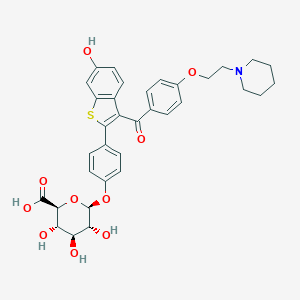 molecular formula C₃₄H₃₅NO₁₀S B017946 Raloxifene 4'-Glucuronide CAS No. 182507-22-8