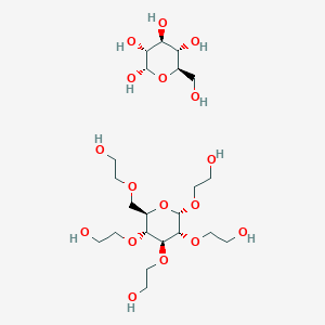 molecular formula C22H44O17 B179474 (2S,3R,4S,5S,6R)-6-(hydroxymethyl)oxane-2,3,4,5-tetrol;2-[[(2R,3R,4S,5R,6S)-3,4,5,6-tetrakis(2-hydroxyethoxy)oxan-2-yl]methoxy]ethanol CAS No. 9005-27-0