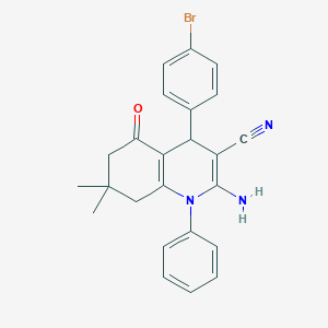 2-Amino-4-(4-bromophenyl)-7,7-dimethyl-5-oxo-1-phenyl-1,4,5,6,7,8-hexahydro-3-quinolinecarbonitrile