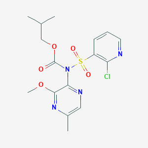 molecular formula C16H19ClN4O5S B179560 Isobutyl (2-chloropyridin-3-yl)sulfonyl(3-methoxy-5-methylpyrazin-2-yl)carbamate CAS No. 186497-45-0