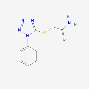 molecular formula C9H9N5OS B179624 2-(1-Phenyltetrazol-5-yl)sulfanylacetamide CAS No. 138841-20-0