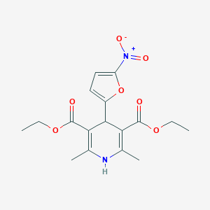 3,5-Pyridinedicarboxylic acid, 1,4-dihydro-2,6-dimethyl-4-(5-nitro-2-furyl)-, diethyl ester