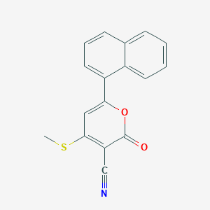 B179699 2H-Pyran-3-carbonitrile, 4-(methylthio)-6-(1-naphthalenyl)-2-oxo- CAS No. 502706-65-2