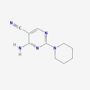 molecular formula C10H13N5 B179712 4-Amino-2-(piperidin-1-yl)pyrimidine-5-carbonitrile CAS No. 90973-23-2