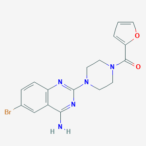 molecular formula C17H16BrN5O2 B179782 [4-(4-Amino-6-bromoquinazolin-2-yl)piperazin-1-yl]-(furan-2-yl)methanone CAS No. 111218-69-0