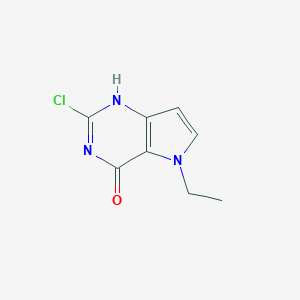 molecular formula C8H8ClN3O B179793 2-chloro-5-ethyl-3H-pyrrolo[3,2-d]pyrimidin-4(5H)-one CAS No. 129872-85-1