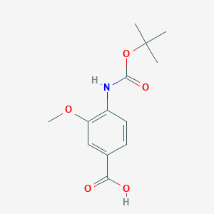 molecular formula C13H17NO5 B179885 4-((tert-Butoxycarbonyl)amino)-3-methoxybenzoic acid CAS No. 180976-98-1