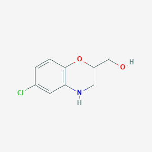molecular formula C9H10ClNO2 B179890 (6-Chloro-3,4-dihydro-2H-benzo[b][1,4]oxazin-2-yl)methanol CAS No. 176383-57-6