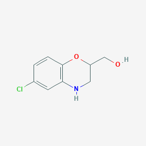 molecular formula C9H10ClNO2 B179890 (6-chloro-3,4-dihydro-2H-1,4-benzoxazin-2-yl)methanol CAS No. 176383-57-6